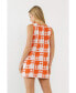 Women's Gingham Check Knitted Shift Dress