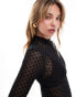 Фото #2 товара Brave Soul long sleeve sheer mesh top in black