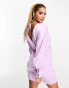 Фото #4 товара In The Style exclusive satin mini tie back dress in lilac