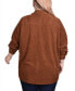 ფოტო #2 პროდუქტის Plus Size Long Sleeve Corduroy Shirt Jacket