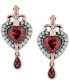 ფოტო #1 პროდუქტის Enchanted Disney Garnet (1-1/10 ct. t.w.) & Diamond (1/5 ct. t.w.) Evil Queen Villains Drop Earrings in 14k Rose Gold & Sterling Silver