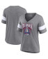 Фото #2 товара Women's Heathered Gray Colorado Avalanche 2022 Stanley Cup Champions Banner V-Neck Triblend T-shirt