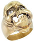 ფოტო #2 პროდუქტის Men's Cubic Zirconia Skull Ring in Yellow Ion-Plated Stainless Steel