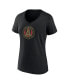 ფოტო #2 პროდუქტის Women's Black Atlanta United FC Evergreen Logo V-Neck T-Shirt