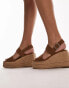 Фото #4 товара Topshop Jesse suede two part espadrille wedge in brown