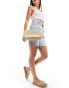 South Beach shoulder bag with fringing in beige