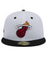 Фото #4 товара Men's White/Black Miami Heat Throwback 2Tone 59Fifty Fitted Hat