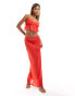 Фото #1 товара Kaiia textured elasticated waist maxi skirt co-ord in red