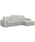 Фото #3 товара CLOSEOUT! Haigan 3-Pc. Leather Chaise Sectional Sofa with 1 Power Recliner, Created for Macy's