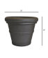 Plastic Rolled Rim Round Planter Espresso 30” x 24”