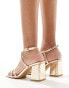 SEQWL mid block heel sandals in gold Золотистый, 39 - фото #3