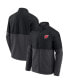 Men's Black, Heathered Charcoal Wisconsin Badgers Durable Raglan Full-Zip Jacket