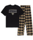 ფოტო #1 პროდუქტის Men's Black, Gold New Orleans Saints Big and Tall Flannel Sleep Set