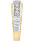 ფოტო #2 პროდუქტის Men's Diamond Ring (1 ct. t.w.) in Two-Tone 10k Gold & White Gold