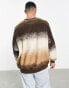 ASOS DESIGN super oversized sweatshirt in brushed brown ombre