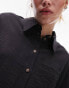 Topshop crop lightweight twill shirt black Черный, 32 - фото #3