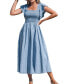 ფოტო #1 პროდუქტის Women's Pinstriped Smocked Maxi Beach Dress