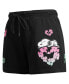 ფოტო #4 პროდუქტის Women's Snoopy Black Peanuts Sweet Heart Fleece Shorts