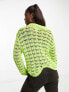Фото #2 товара Native Youth open knit jumper in lime green