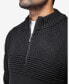 Фото #6 товара Men's Mock Neck Texture Quarter Zip Knitted Sweater