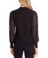 ფოტო #3 პროდუქტის Women's Mock Neck Clip Dot Sheer Long Sleeve Sweater