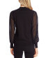 Фото #3 товара Women's Mock Neck Clip Dot Sheer Long Sleeve Sweater