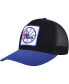 Фото #2 товара Men's Black, Blue Philadelphia 76ers SOUL Truck It Trucker Snapback Hat