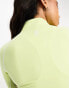 Gym King Motivate contoured 1/4 zip long sleeve top in bright green