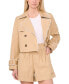 Фото #3 товара Women's Cropped Scallop-Trim Trench Jacket
