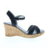 Фото #1 товара David Tate Baily Womens Black Wide Synthetic Hook & Loop Wedges Heels Shoes 6.5