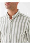Фото #4 товара Regular Fit Uzun Kollu Çizgili Keten Karışımlı Erkek Gömlek