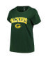 Women's Green Green Bay Packers Plus Size Arch Over Logo T-shirt