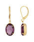 ფოტო #1 პროდუქტის Gold-Tone Purple Oval Drop Earring