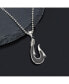 ფოტო #2 პროდუქტის Solid Black Carbon Fiber Hook Pendant Ball Chain Necklace