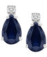 ფოტო #6 პროდუქტის Sapphire (1-7/8 ct. t.w.) & Diamond Accent Stud Earrings in 14k White Gold (Also in Emerald & Ruby)