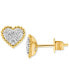 ფოტო #1 პროდუქტის Lab-Created Diamond Heart Cluster Bead Frame Stud Earrings (1/4 ct. t.w.) in 14k Gold-Plated Sterling Silver