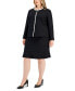 ფოტო #1 პროდუქტის Plus Size Framed Collarless Jacket & Flounce-Hem Skirt