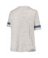 ფოტო #4 პროდუქტის Women's Heathered Gray New England Patriots Plus Size Lace-Up V-Neck T-shirt