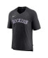 Фото #4 товара Men's Black Colorado Rockies Authentic Collection Pregame Raglan Performance V-Neck T-shirt