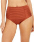 Фото #1 товара Calvin Klein 259254 Women's Pleated High-Waist Bikini Bottoms Swimwear Size L