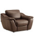 Фото #3 товара CLOSEOUT! Jennard 47" Leather Arm Chair, Created for Macy's