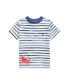 ფოტო #1 პროდუქტის Toddler and Little Boys Striped Crab Cotton Jersey Pocket Tee
