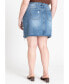 Фото #3 товара Plus Size Distressed Denim Mini Skirt