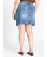 ფოტო #3 პროდუქტის Plus Size Distressed Denim Mini Skirt