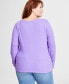 ფოტო #2 პროდუქტის Plus Size Ribbed Long-Sleeve T-Shirt, Created for Macy's