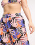 Фото #2 товара We Are We Wear Plus tania wide leg beach trouser in cabana tropical print