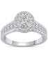 ფოტო #1 პროდუქტის Diamond Oval Halo Cluster Engagement Ring (1 ct. t.w.) in 14k Gold
