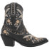 Dingo Primrose Embroidered Floral Snip Toe Cowboy Booties Womens Black Casual Bo 6.5 - фото #1