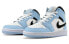【定制球鞋】 Jordan Air Jordan 1 Mid 雪花刺绣贴 中帮 复古篮球鞋 GS 白蓝黑 / Кроссовки Jordan Air Jordan 555112-401