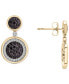 ფოტო #3 პროდუქტის Black Diamond (1/2 ct. t.w.) & White Diamond (1/4 ct. t.w.) Circle Drop Earrings in 14k Gold, Created for Macy's
